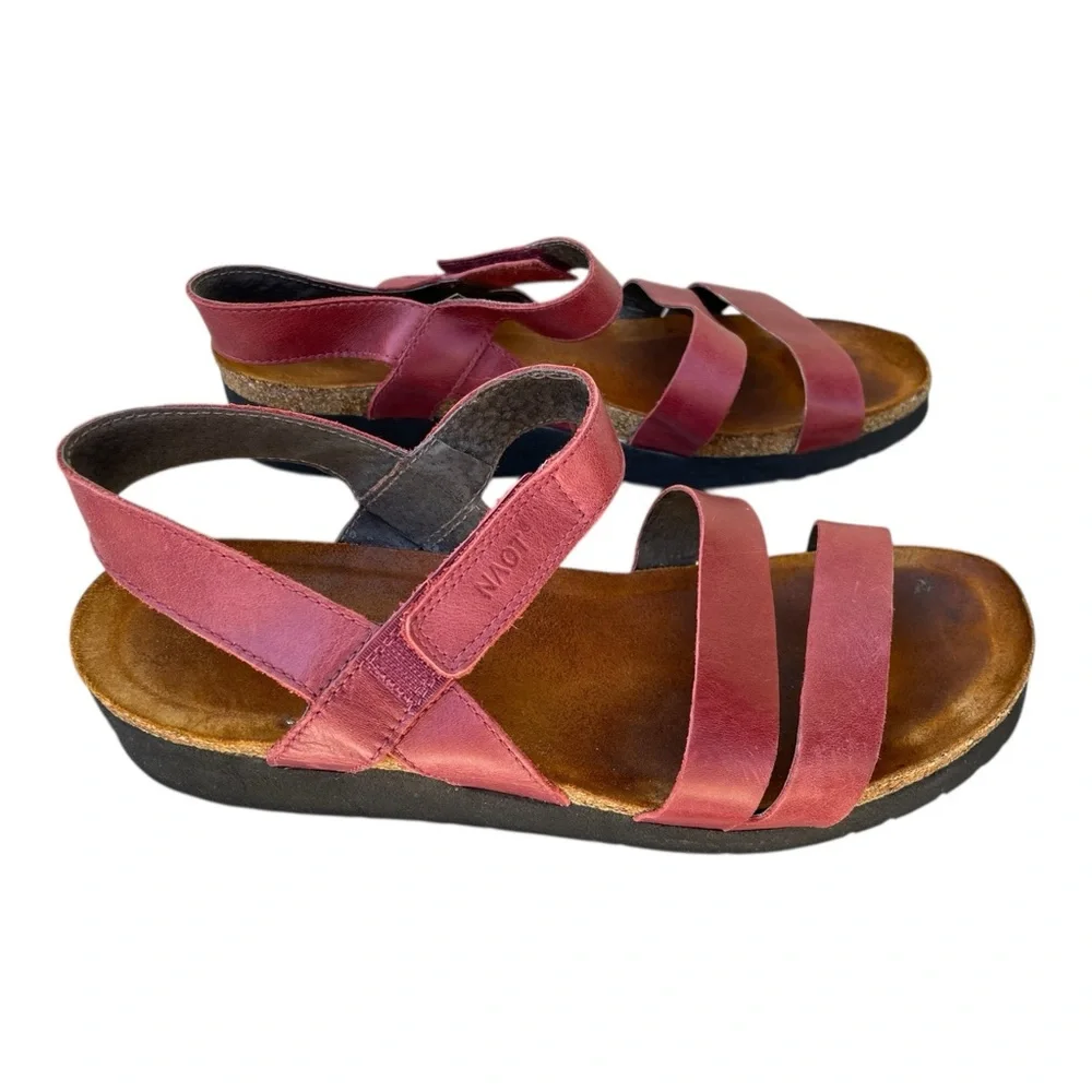 Naot Women’s Kayla Red Leather Strappy Sandels Sz 10.5 - Picture 2 of 10